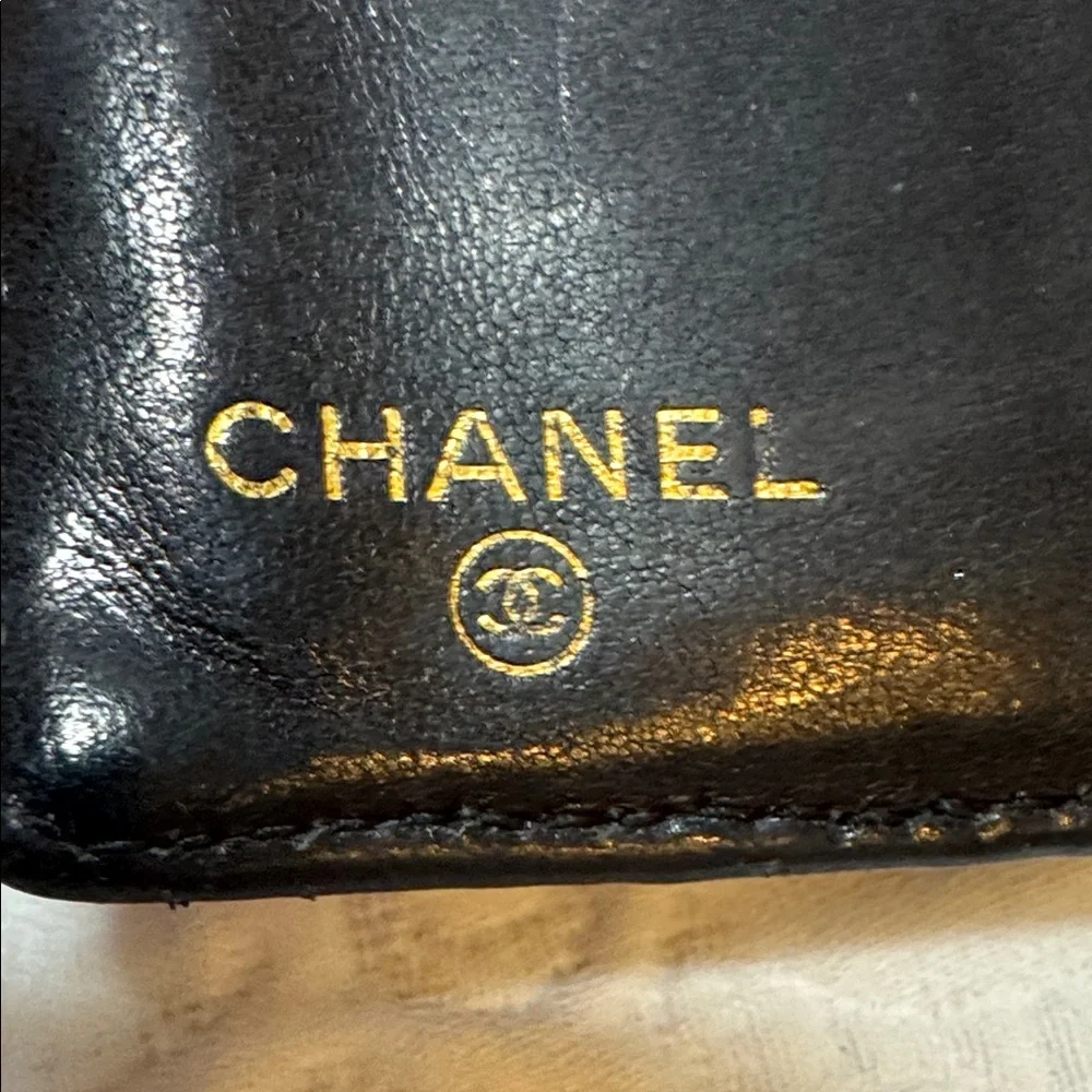 CHANEL Timeless CC Caviar Black Leather Wallet w/COA